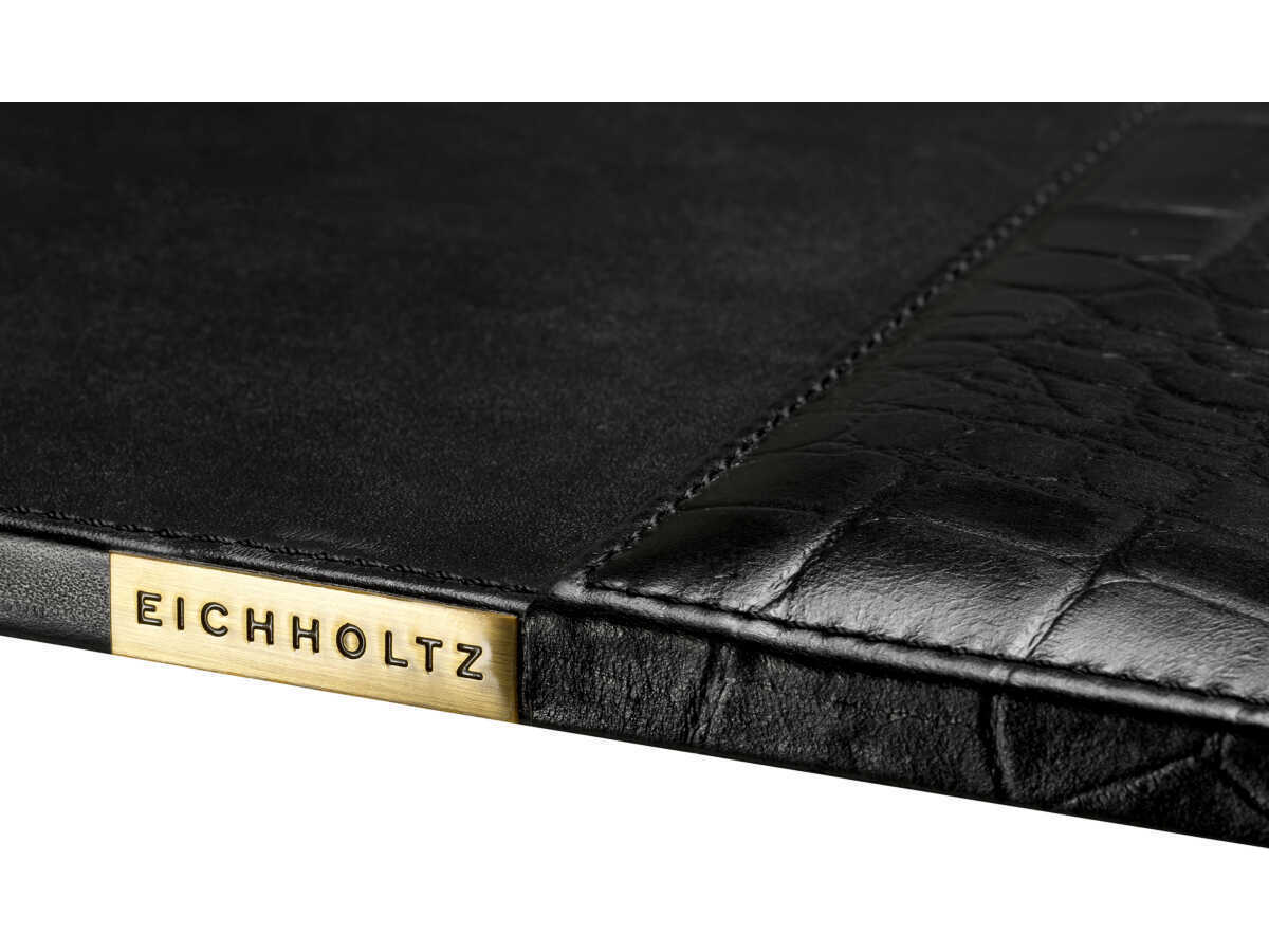 Eichholtz Blotter Scaleo Croco Embossed Black Leather Desk