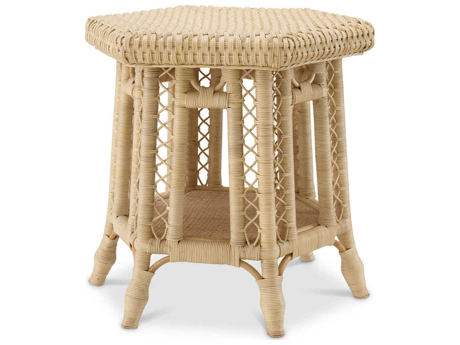 Eichholtz Saba Hexagon Natural Rattan Side Table