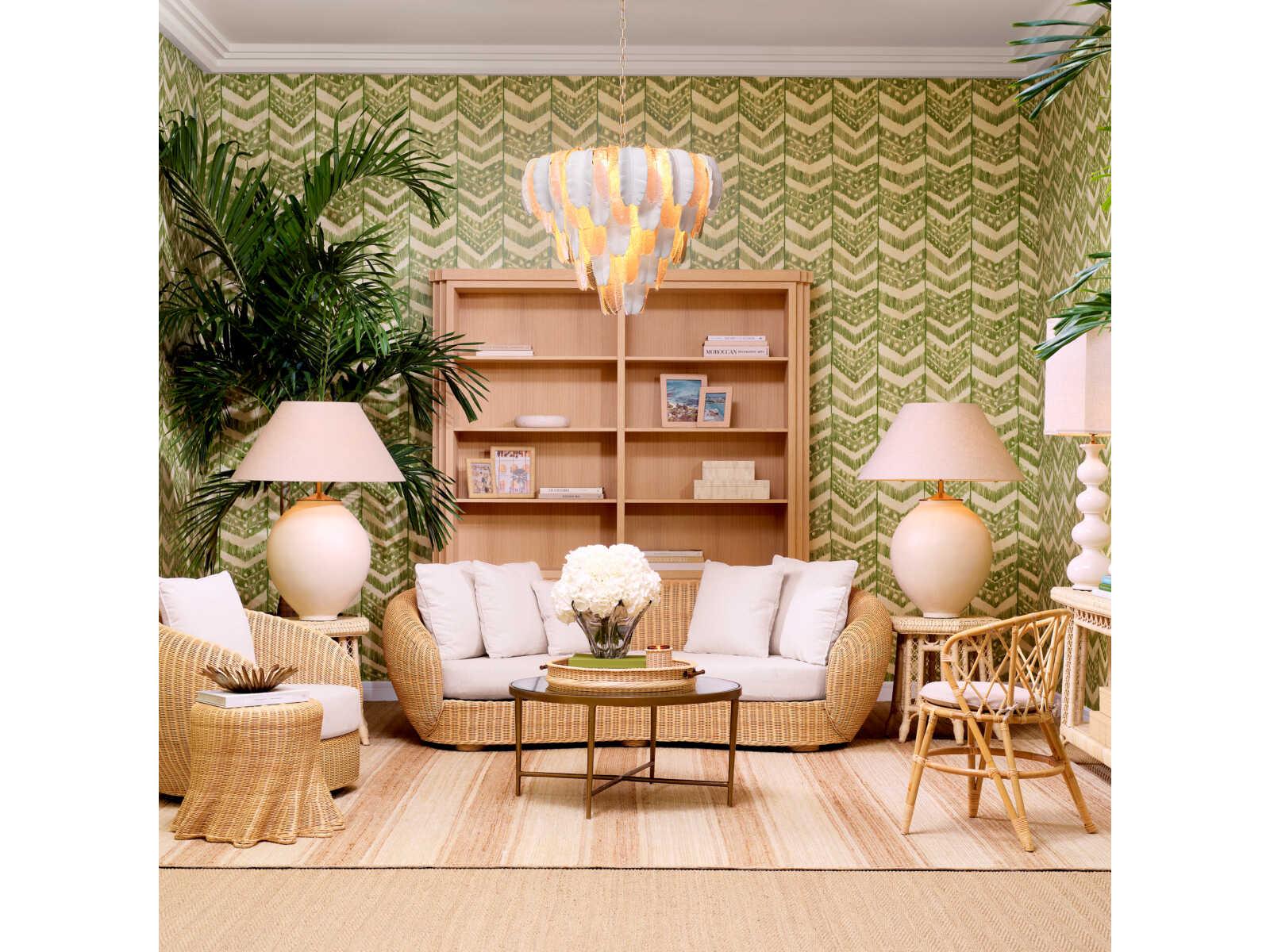 Eichholtz Saba Hexagon Natural Rattan Side Table