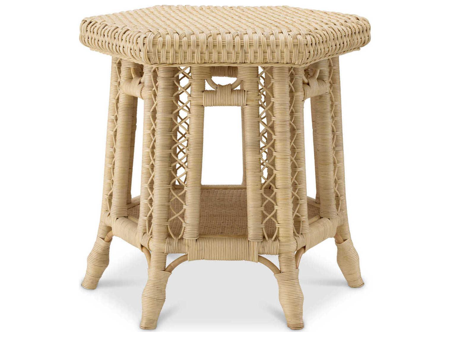 Eichholtz Saba Hexagon Natural Rattan Side Table