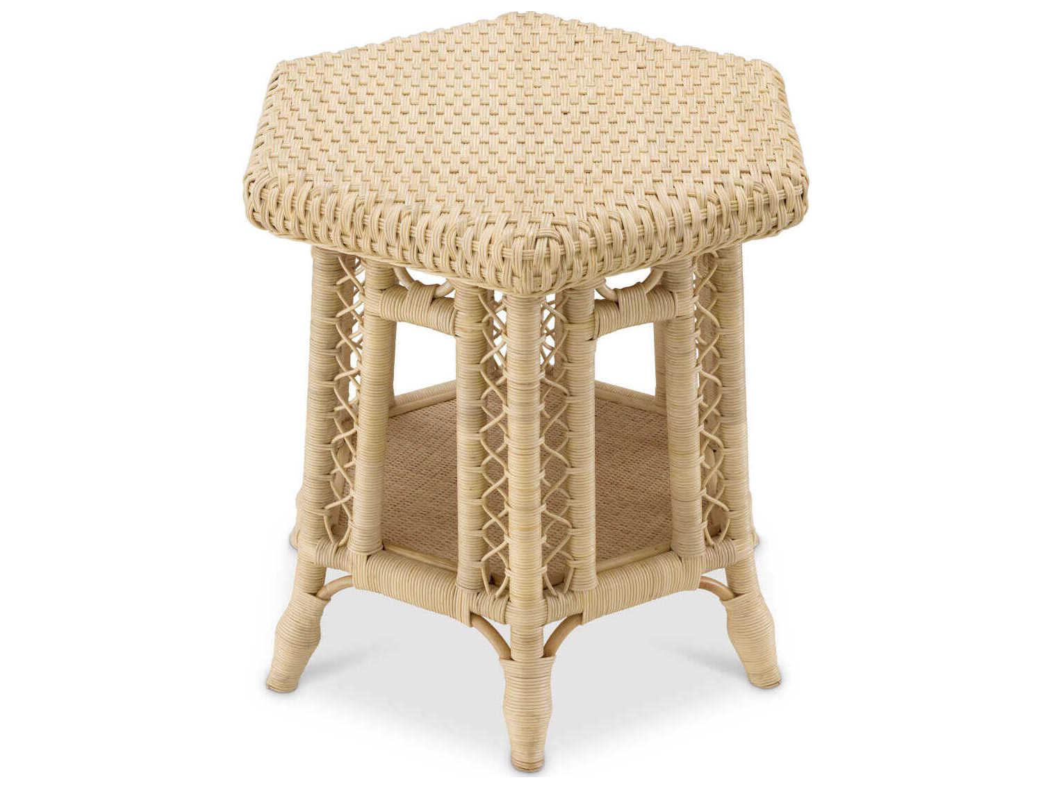 Eichholtz Saba Hexagon Natural Rattan Side Table