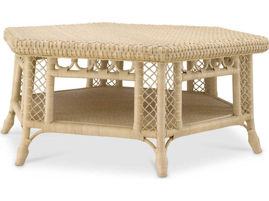 Eichholtz Saba Hexagon Natural Rattan Coffee Table