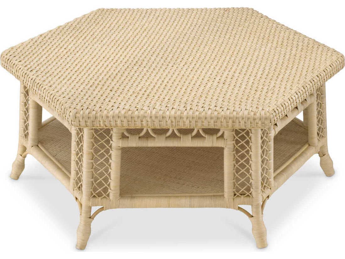 Eichholtz Saba Hexagon Natural Rattan Coffee Table