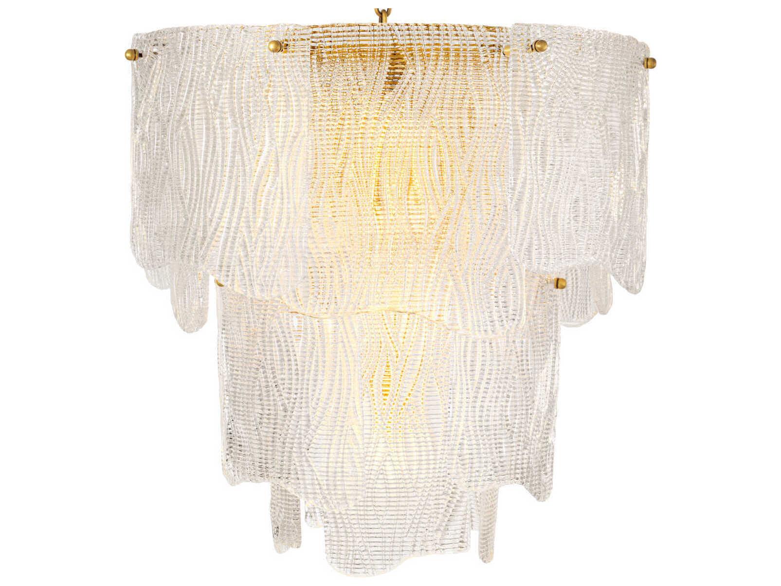 Eichholtz Asinara S Clear Textured Glass Chandelier