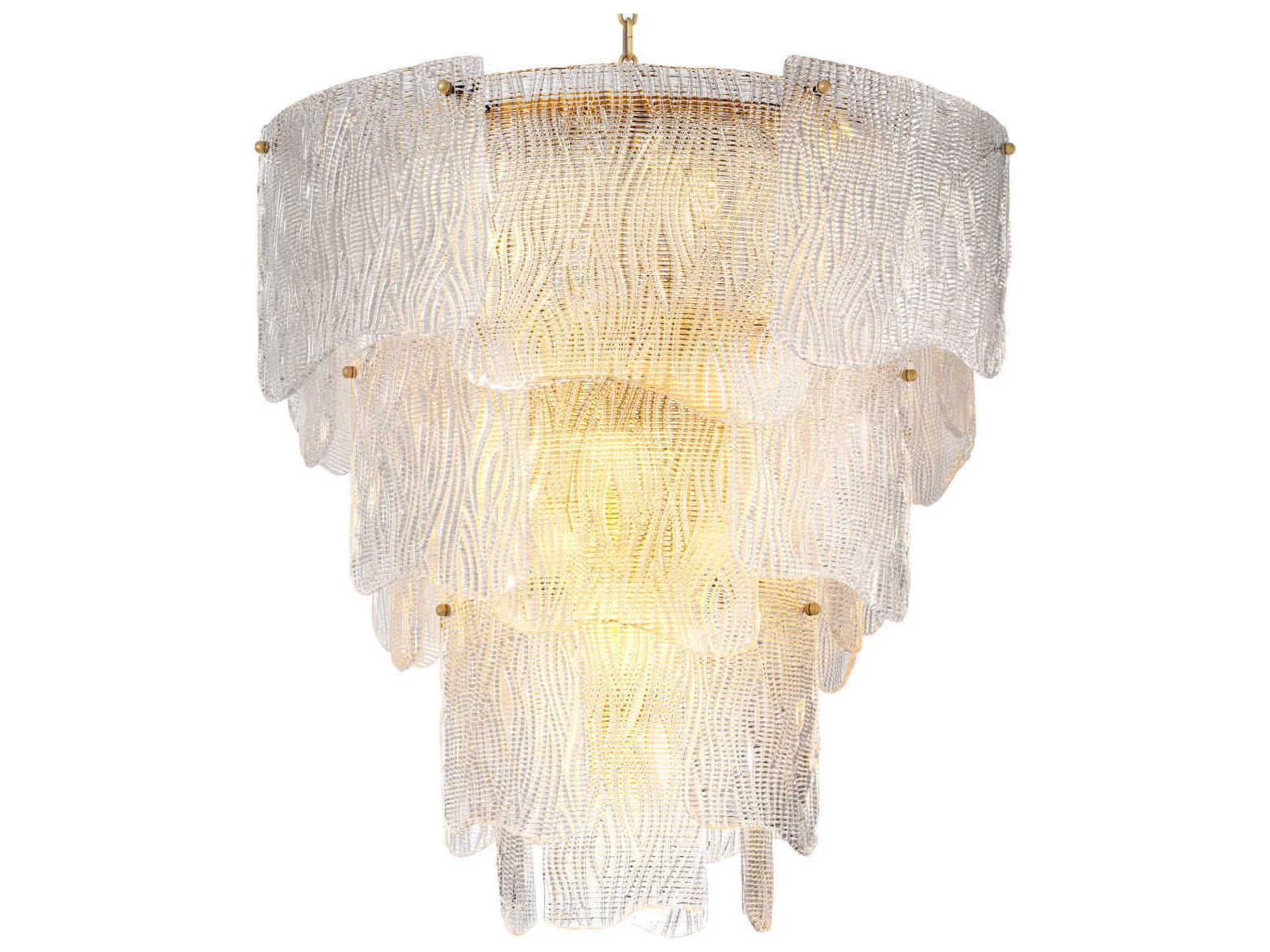 Eichholtz Asinara L Clear Textured Glass Chandelier