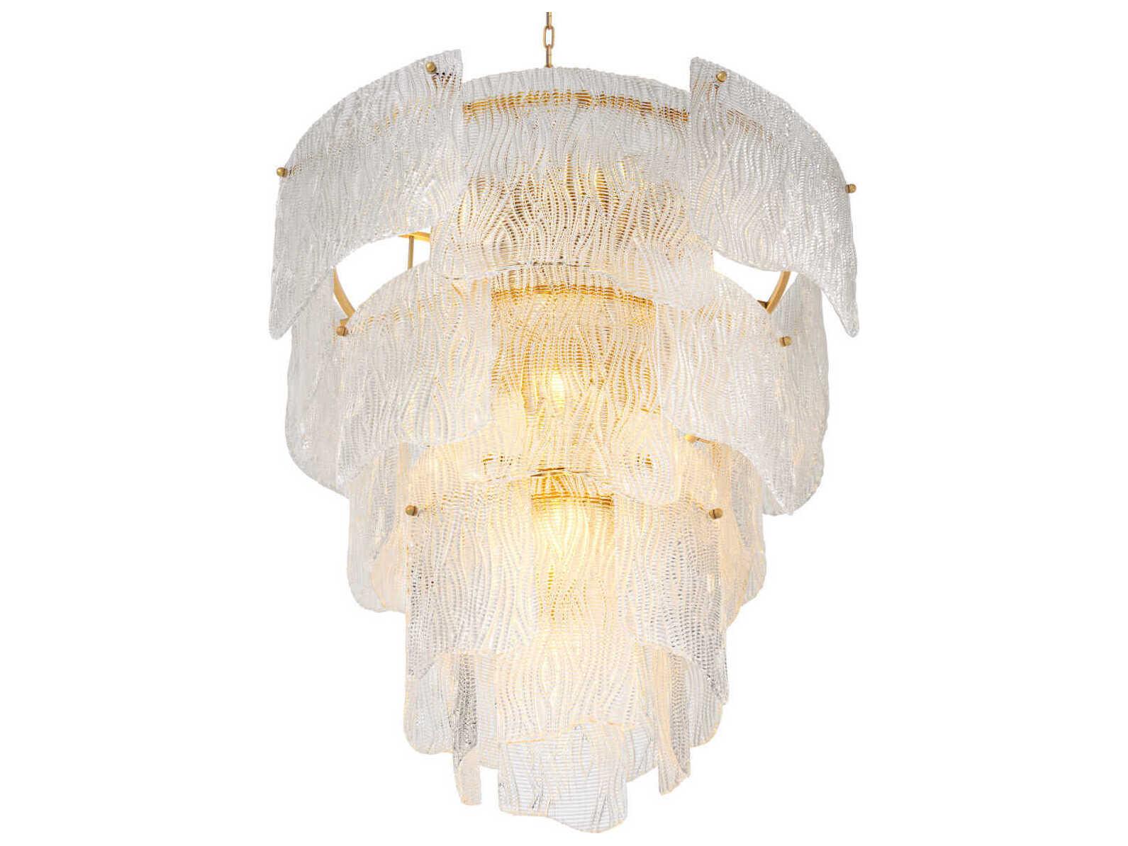 Eichholtz Asinara L Clear Textured Glass Chandelier