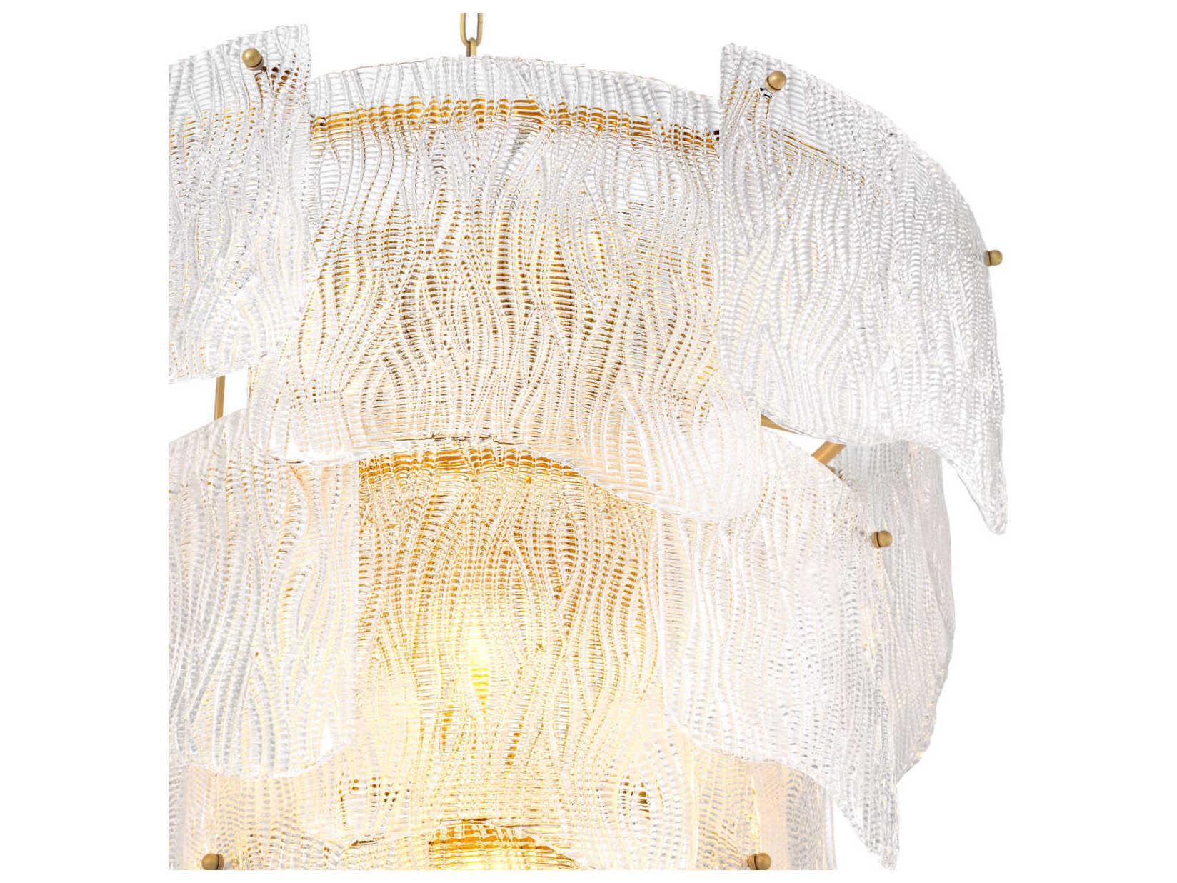 Eichholtz Asinara L Clear Textured Glass Chandelier