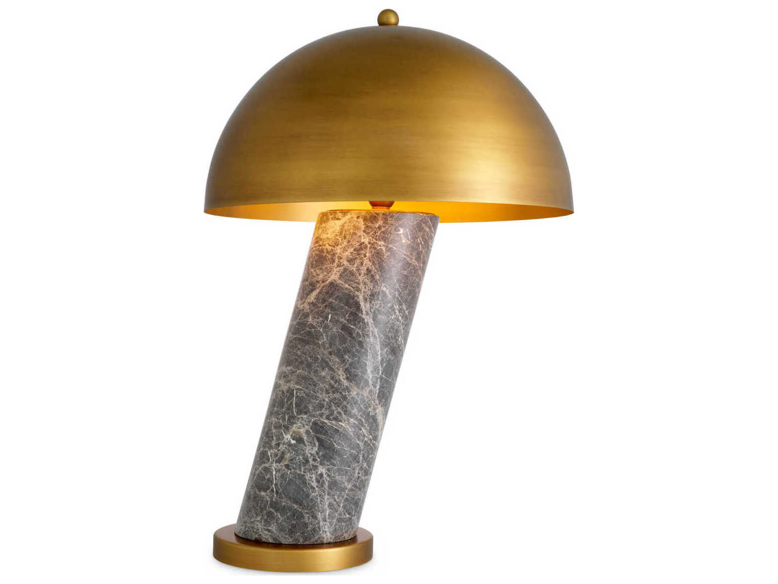 Eichholtz Daniel Grey Marble Antique Brass Table Lamp