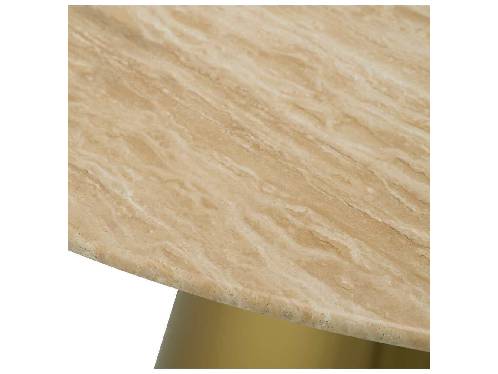 Eichholtz Nathan Brushed Brass Travertine Dining Table