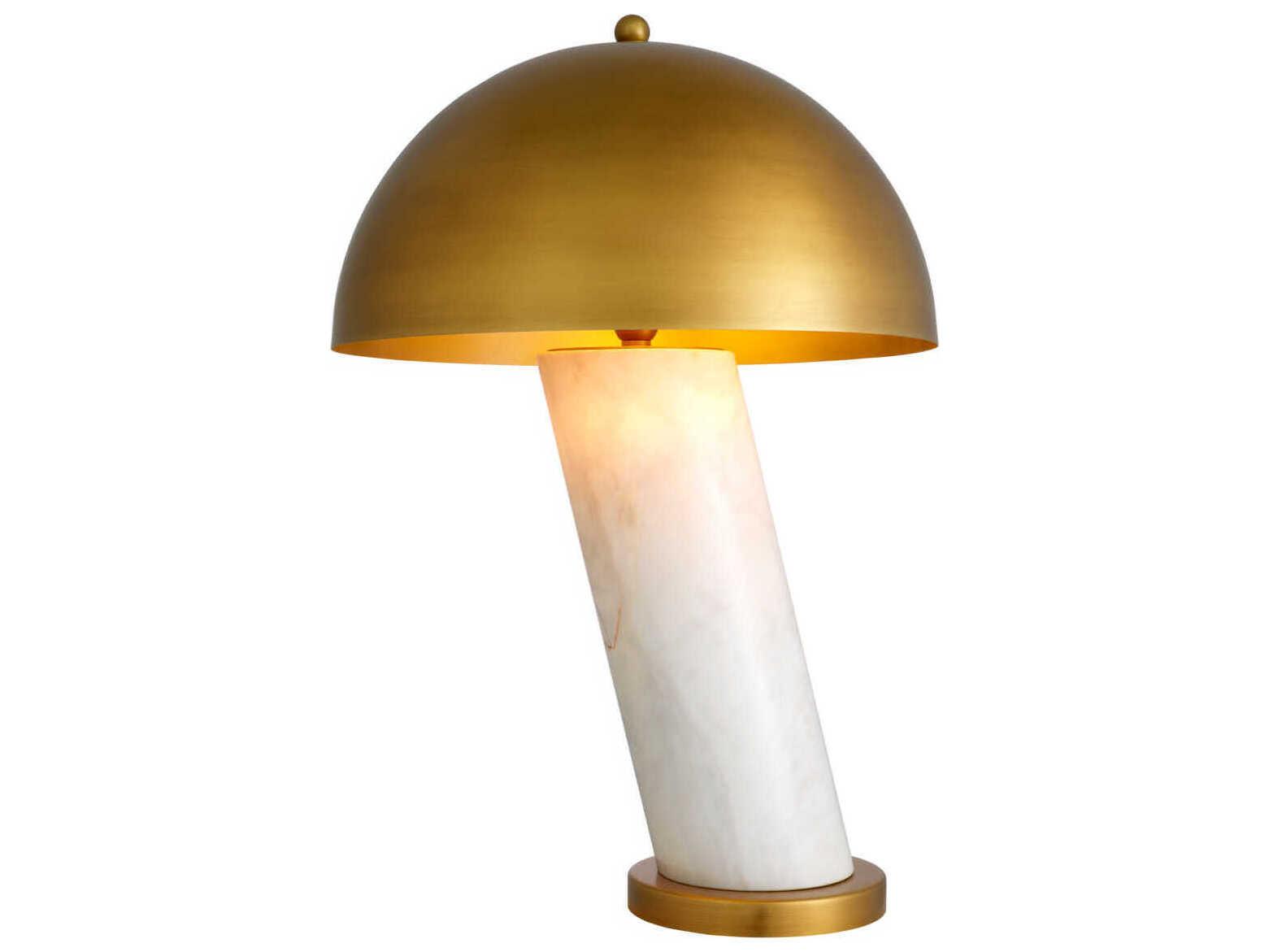 Eichholtz Daniel White Marble Antique Brass Table Lamp