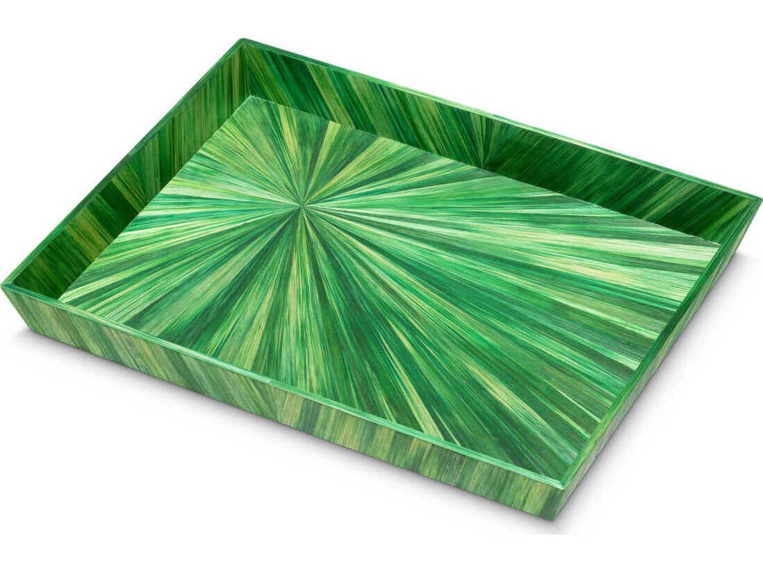Eichholtz Harvard L Straw Marquetry Green Desk Tray