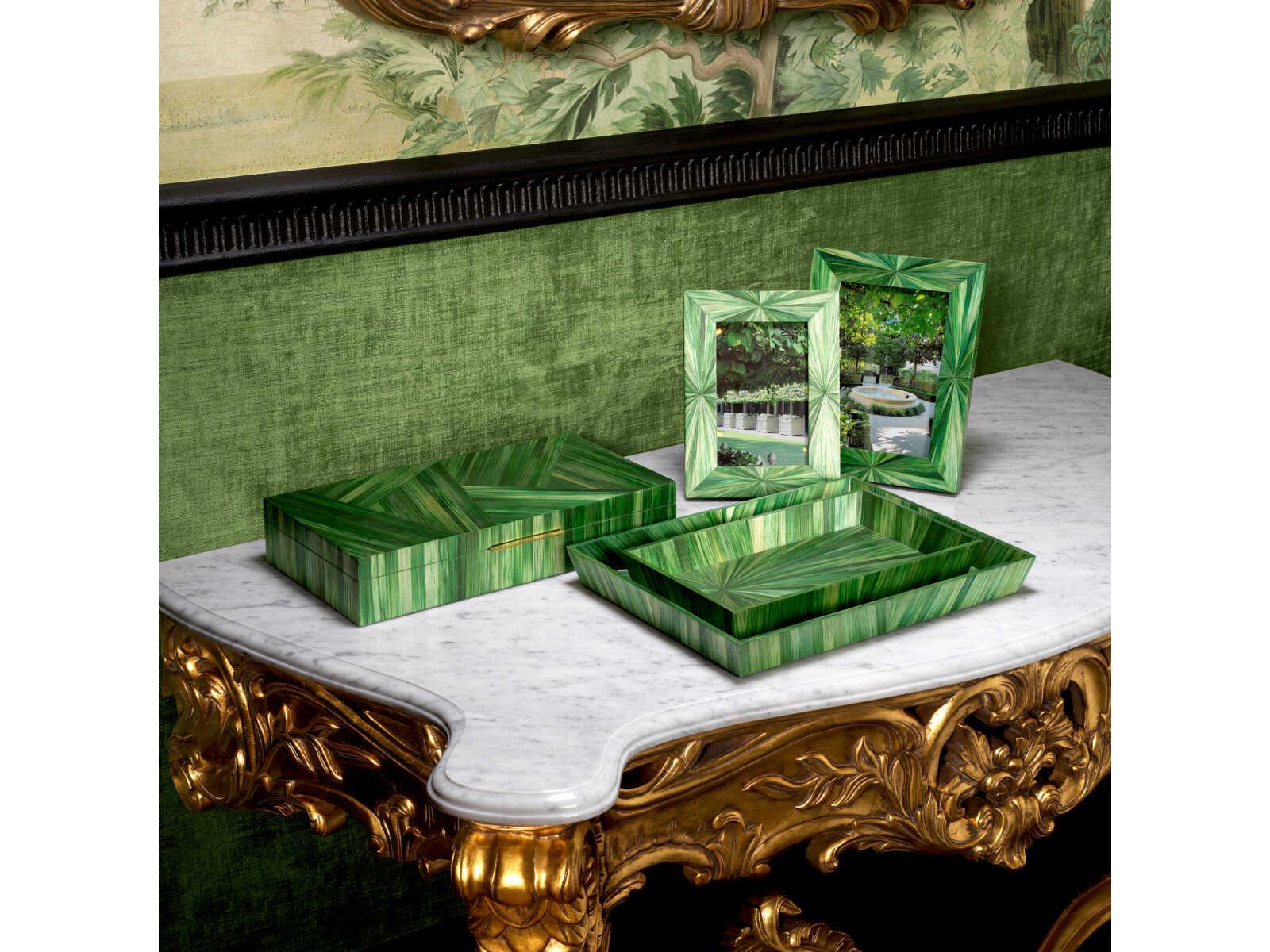 Eichholtz Harvard S Straw Marquetry Green Picture Frame