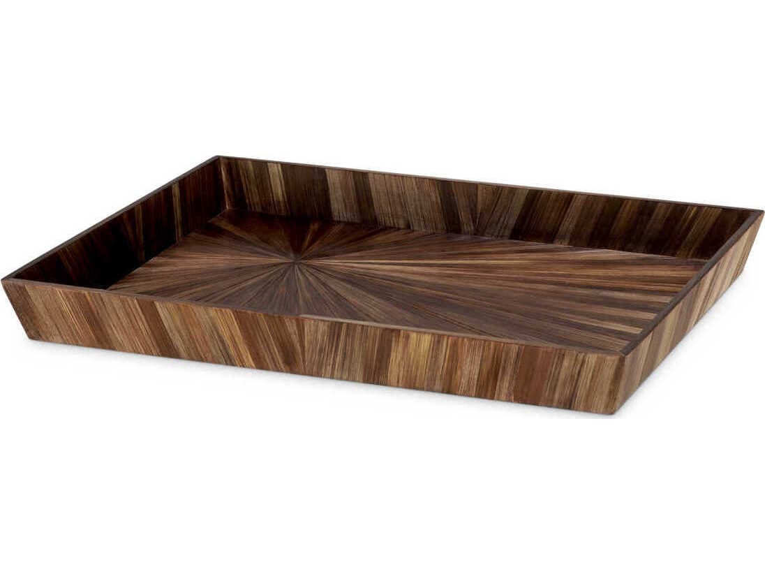 Eichholtz Harvard L Straw Marquetry Brown Desk Tray