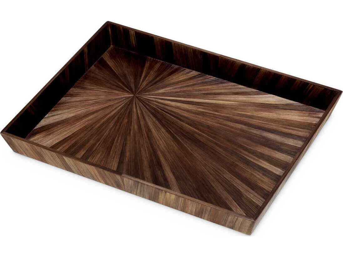 Eichholtz Harvard L Straw Marquetry Brown Desk Tray