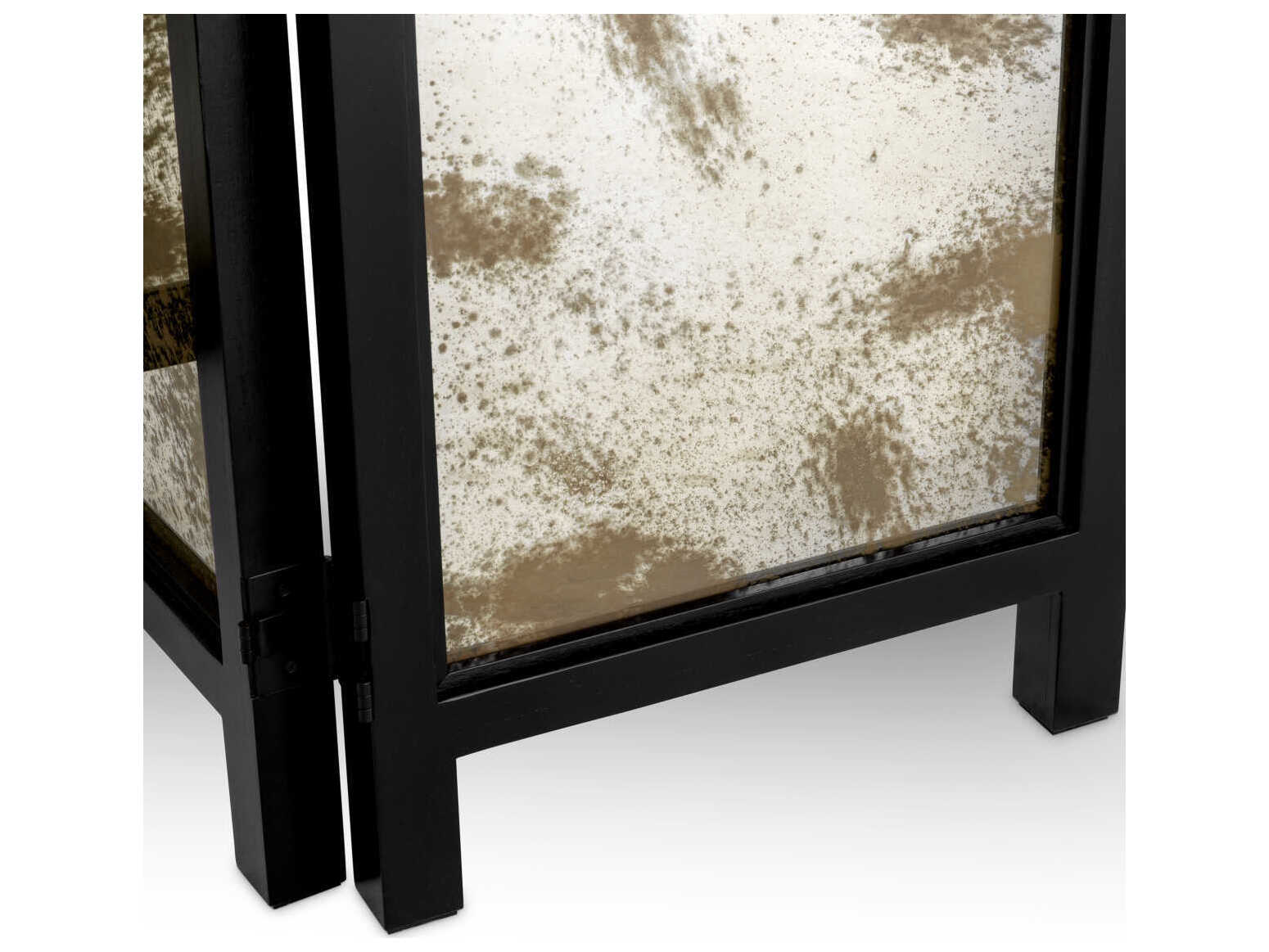 Eichholtz Screen Jacques Classic Black Antique Mirror Glass Folding