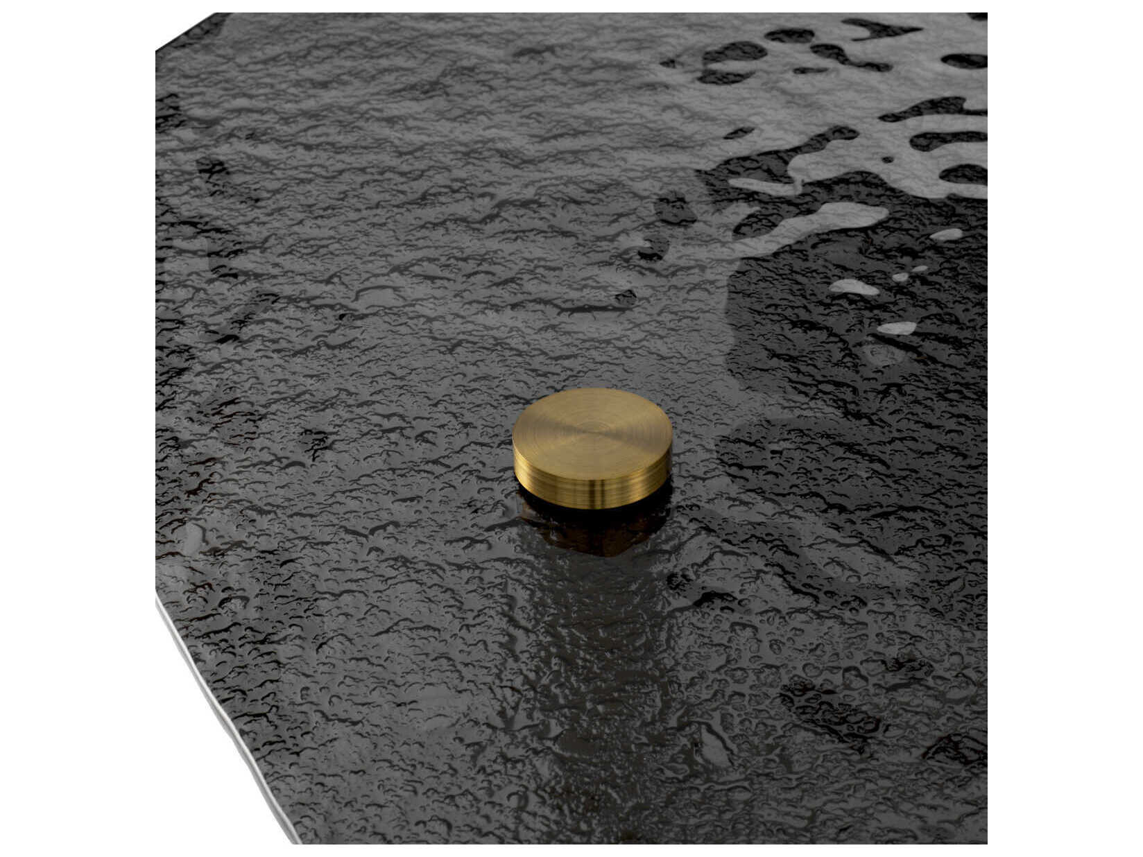 Eichholtz Cortes Brushed Brass Casted Smoke Glass Coffee Table