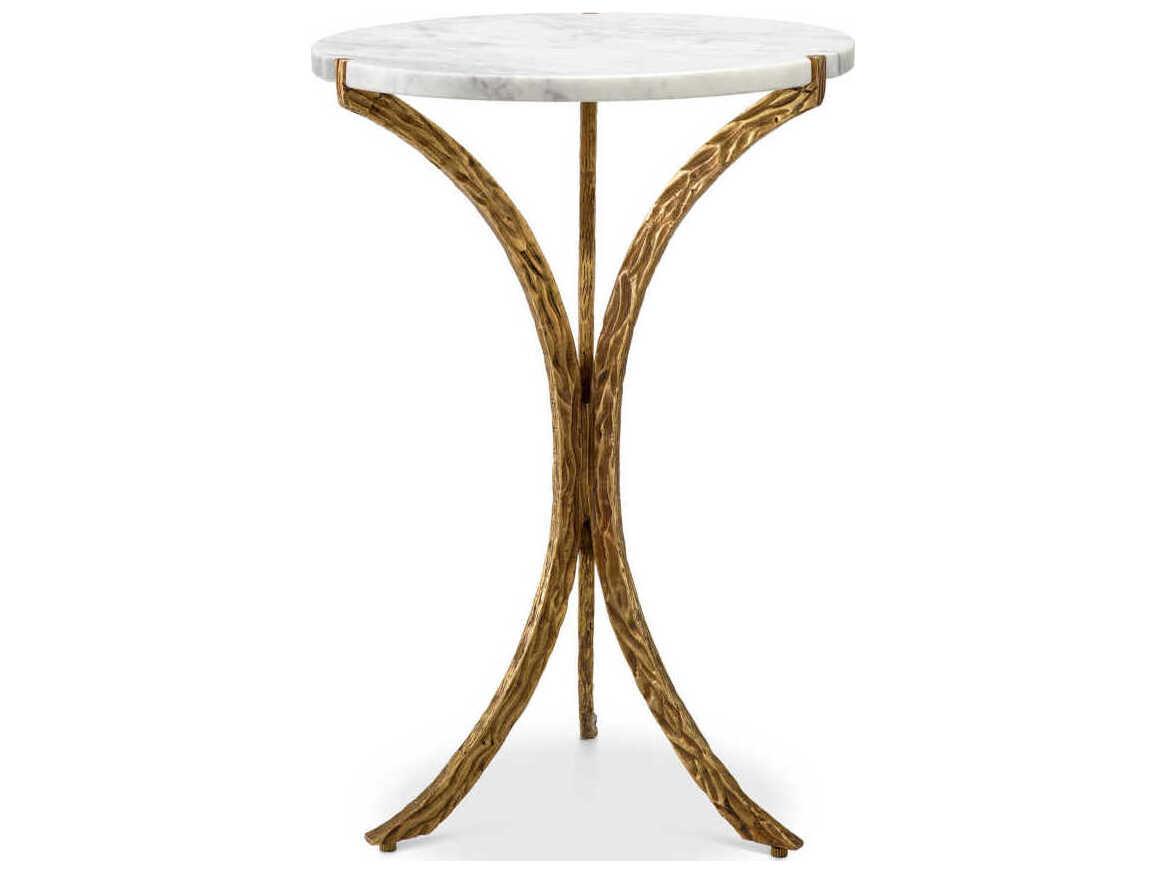Eichholtz Emmeline Vintage Brass White Marble Side Table