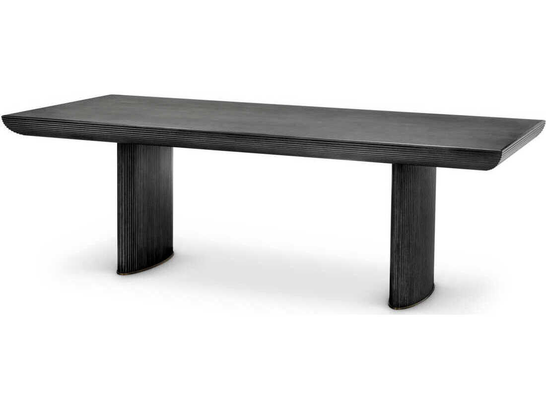 Eichholtz Winston Charcoal Grey Oak Veneer Dining Table