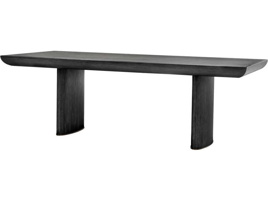 Eichholtz Winston Charcoal Grey Oak Veneer Dining Table
