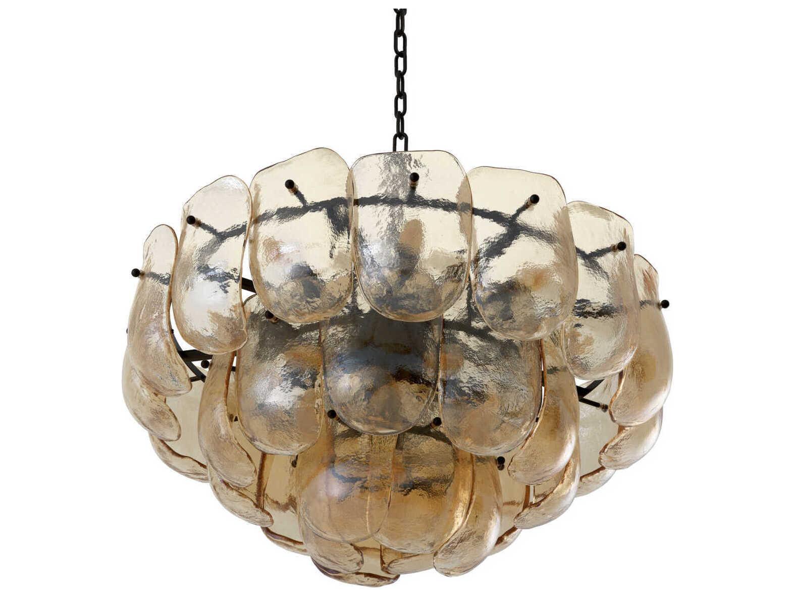 Eichholtz Gustave Champagne Colored Glass Chandelier