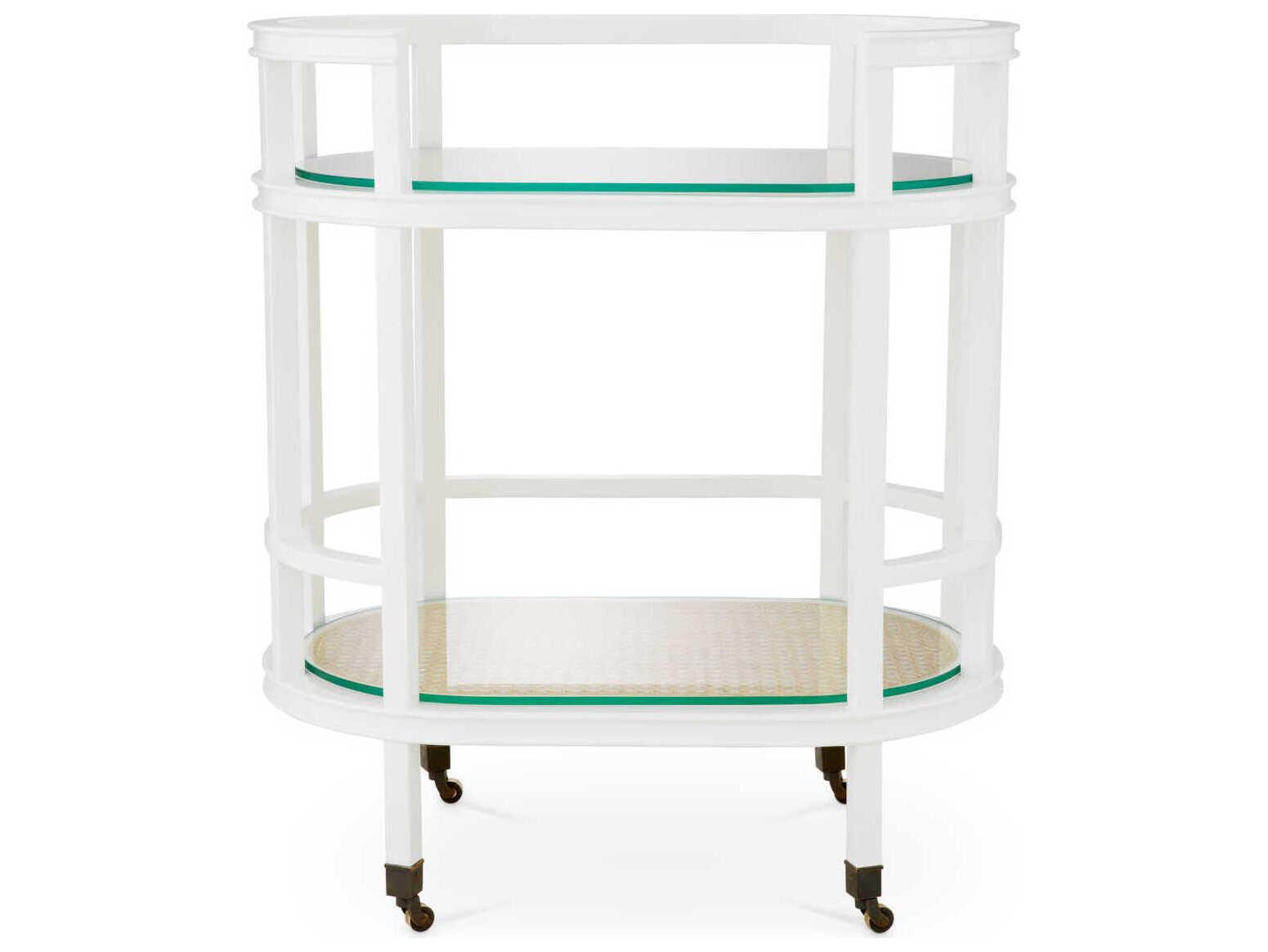 Eichholtz Bahamas Piano White Natural Cane Trolley
