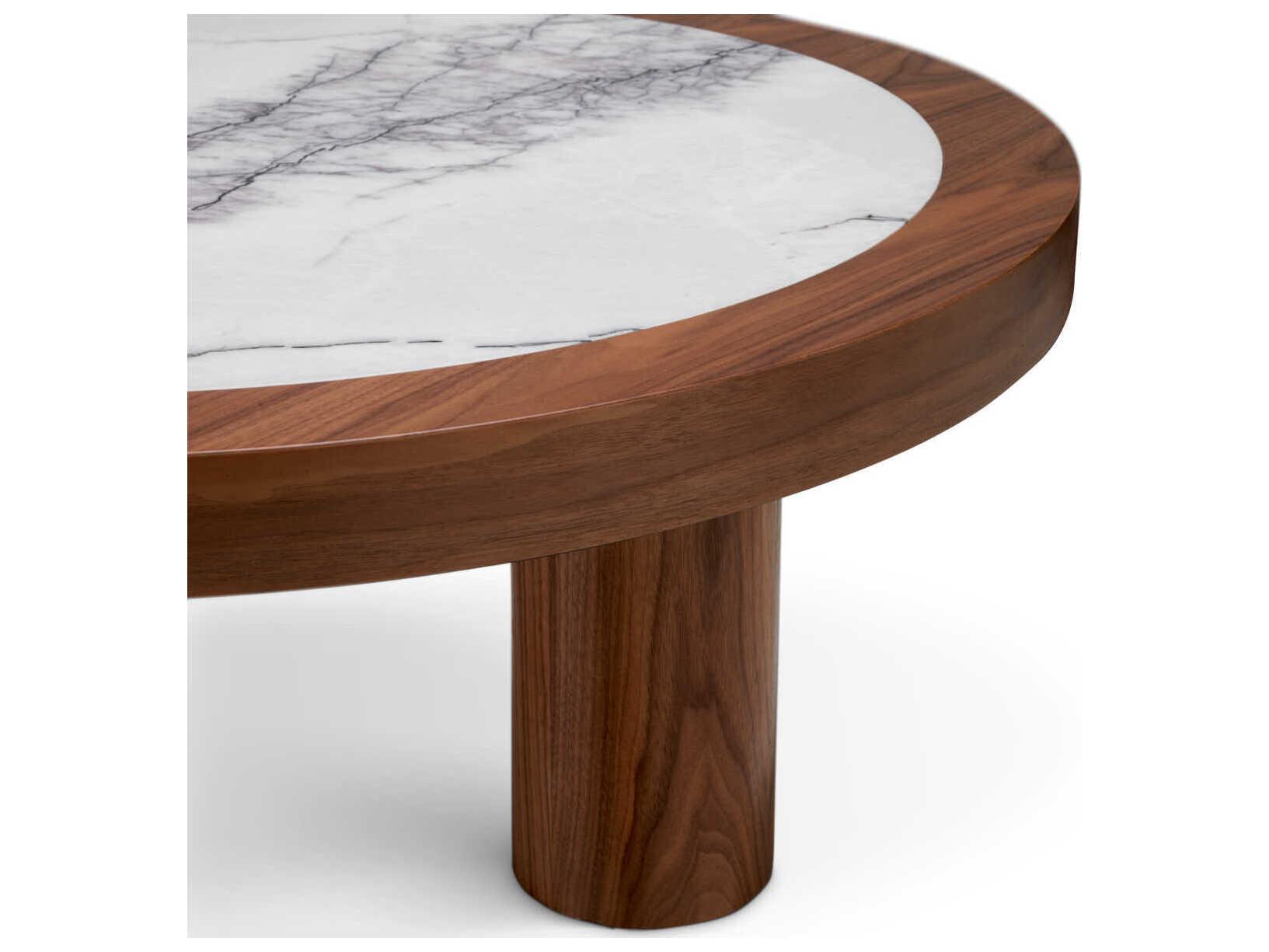Eichholtz Presedio Walnut Veneer Biano Lilac Marble Coffee Table