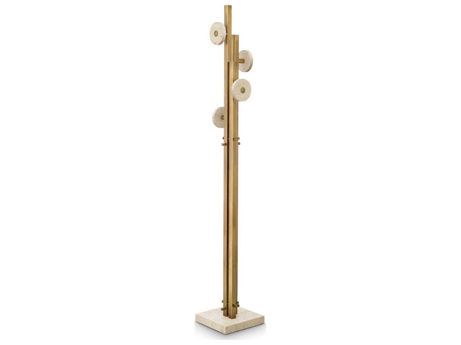 Eichholtz Amadora Vintage Brass Travertine Coatrack