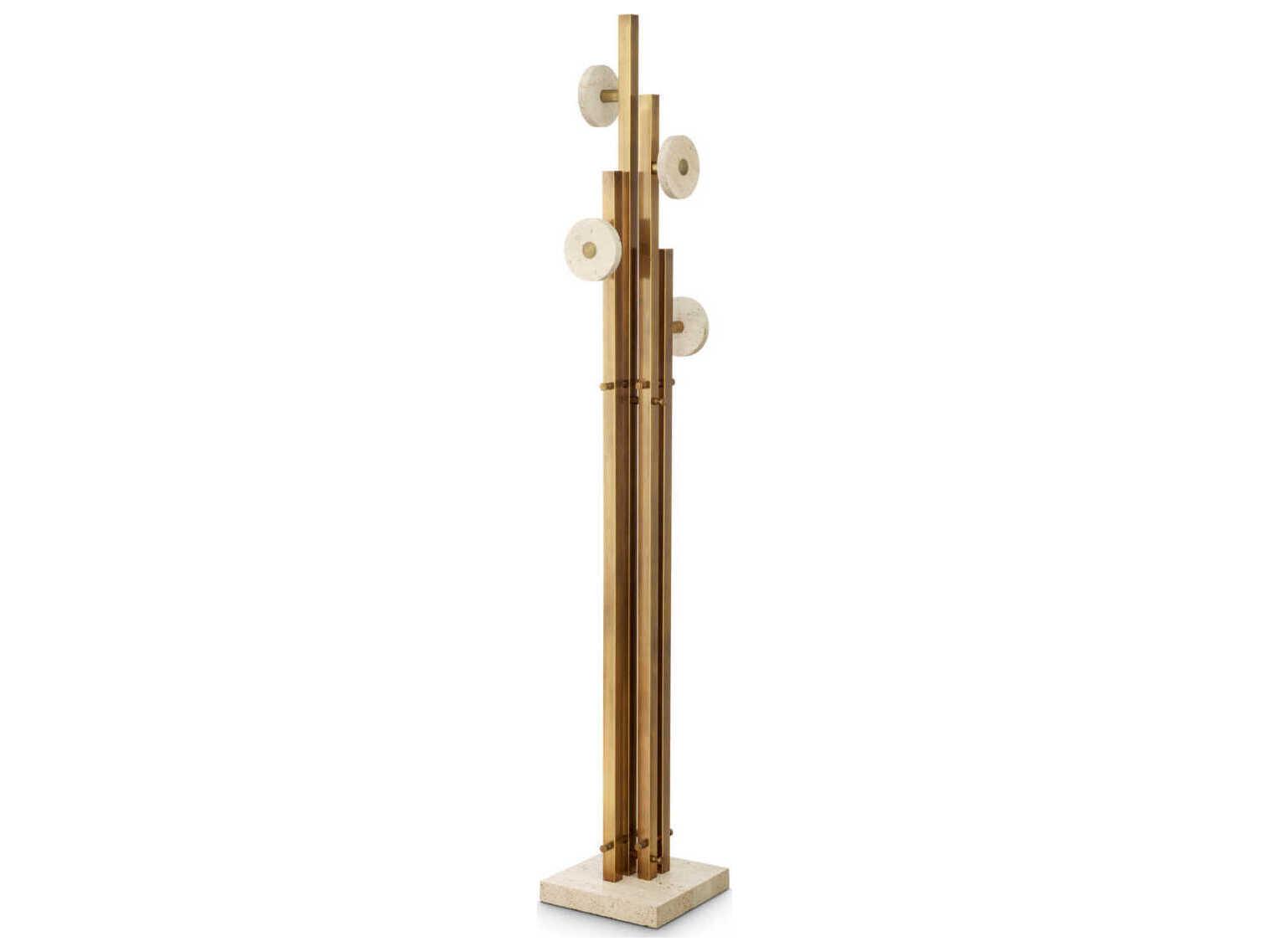 Eichholtz Amadora Vintage Brass Travertine Coatrack