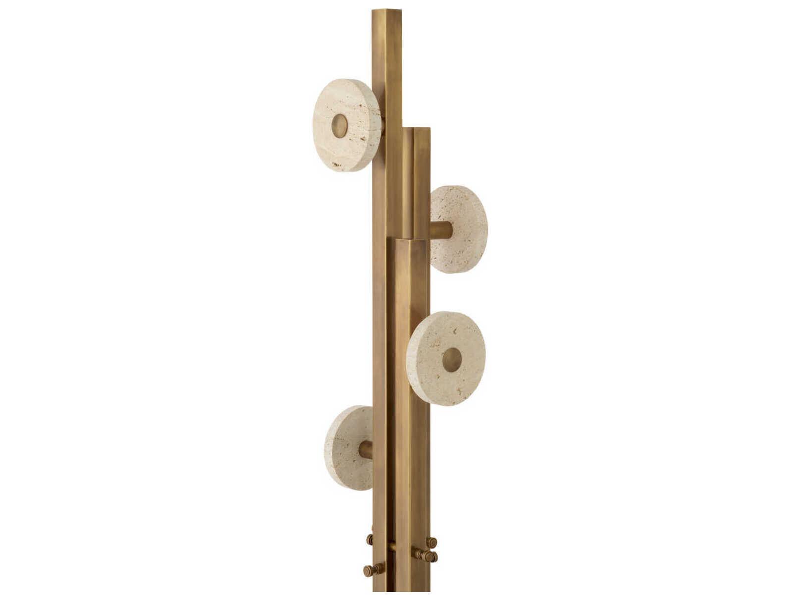 Eichholtz Amadora Vintage Brass Travertine Coatrack