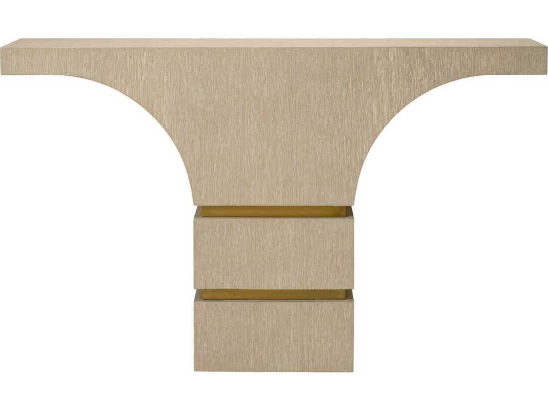 Eichholtz Thaddeus Washed Oak Veneer Brushed Brass Console Table
