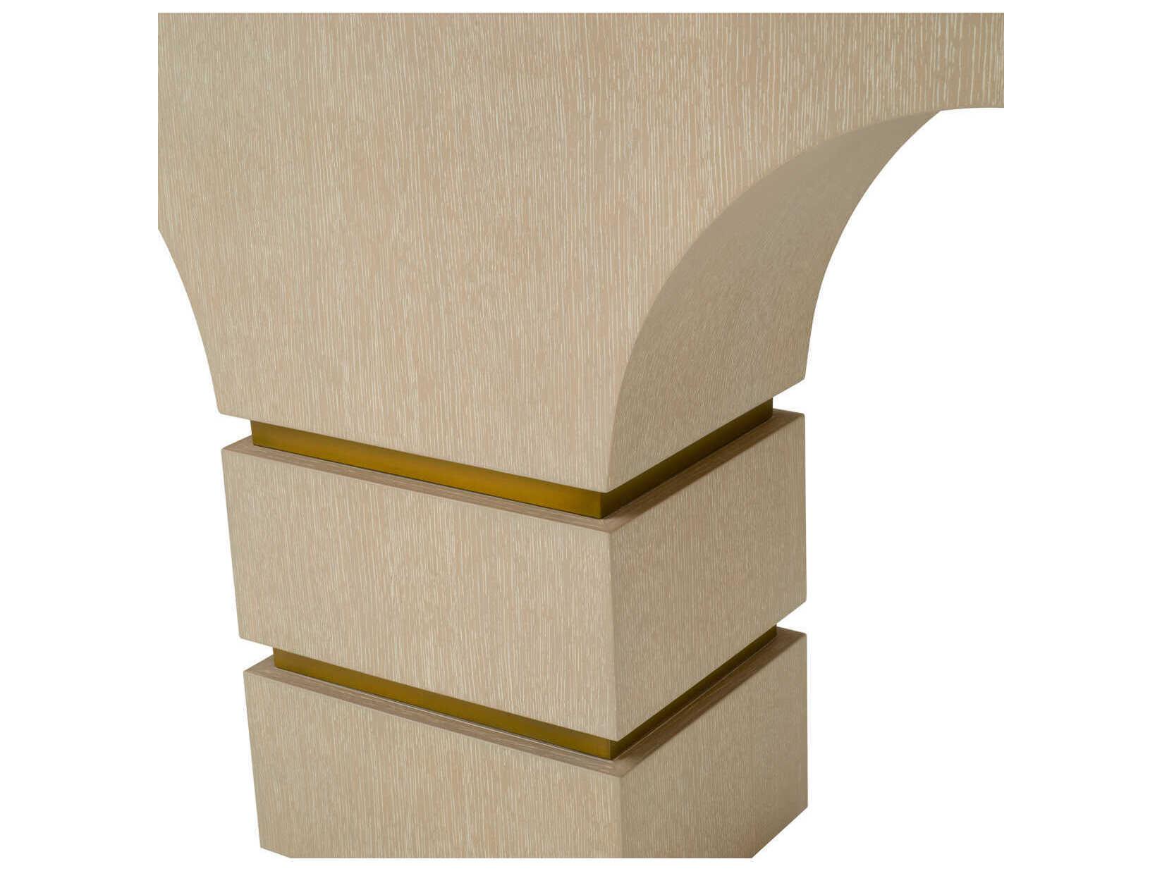 Eichholtz Thaddeus Washed Oak Veneer Brushed Brass Console Table
