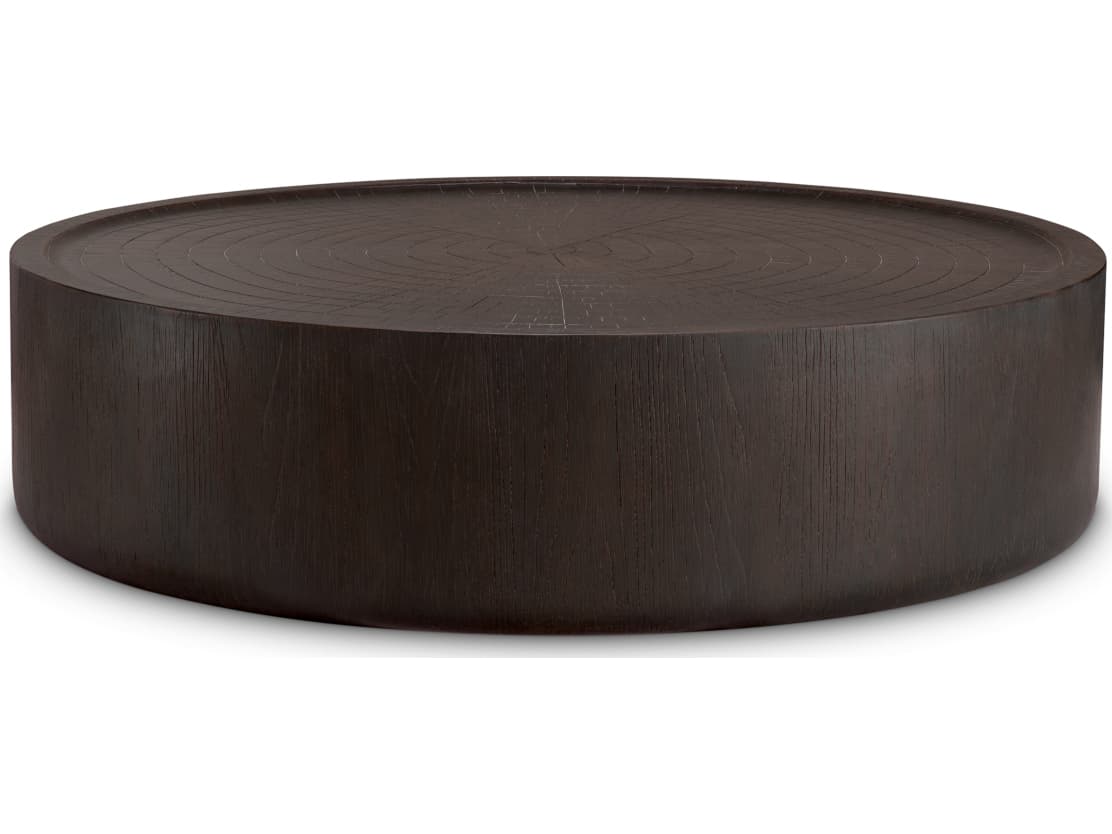 Eichholtz Round Wood Dark Brown Coffee Table