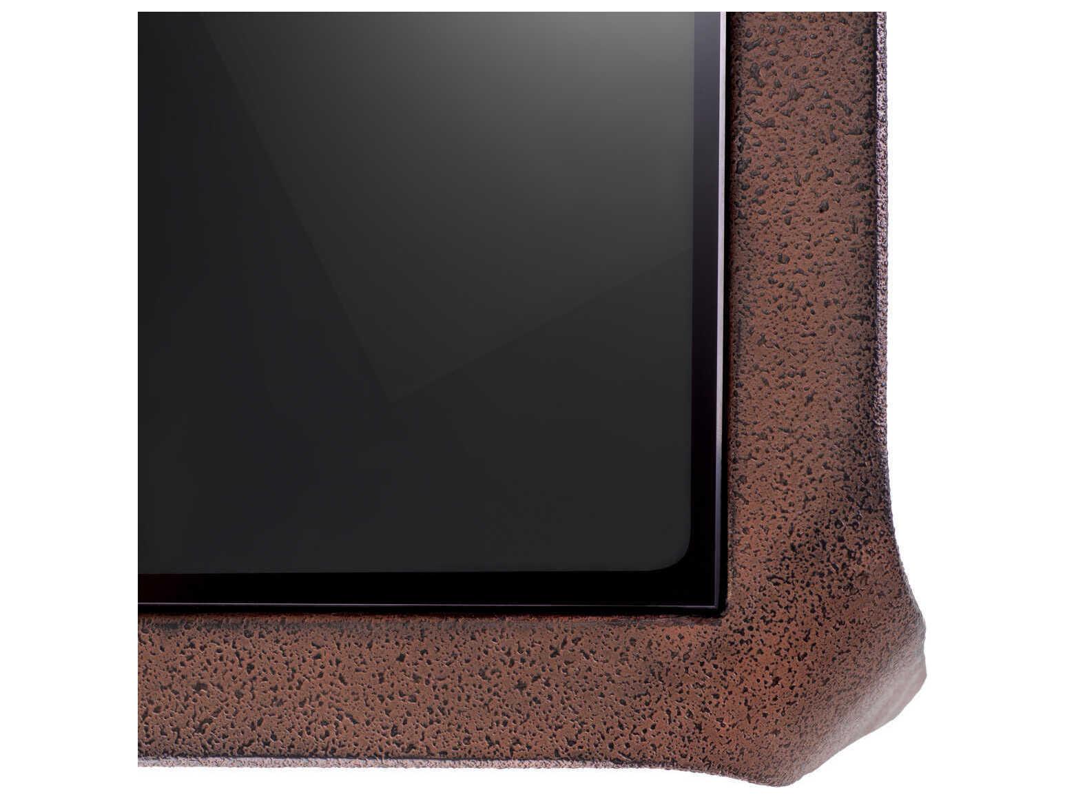 Eichholtz Quentin Oxidized Look Black Glass Side Table