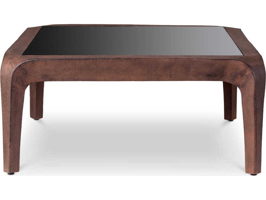 Eichholtz Quentin Oxidized Look Black Glass Coffee Table
