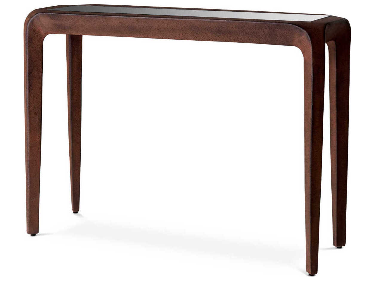 Eichholtz Quentin Oxidized Look Black Glass Console Table