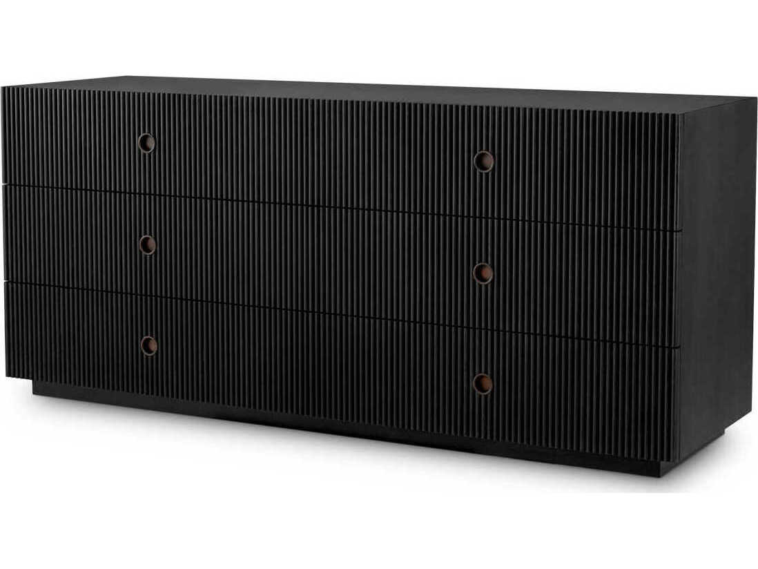 Eichholtz Chest Dimitrios Charcoal Grey Oak Veneer Drawer