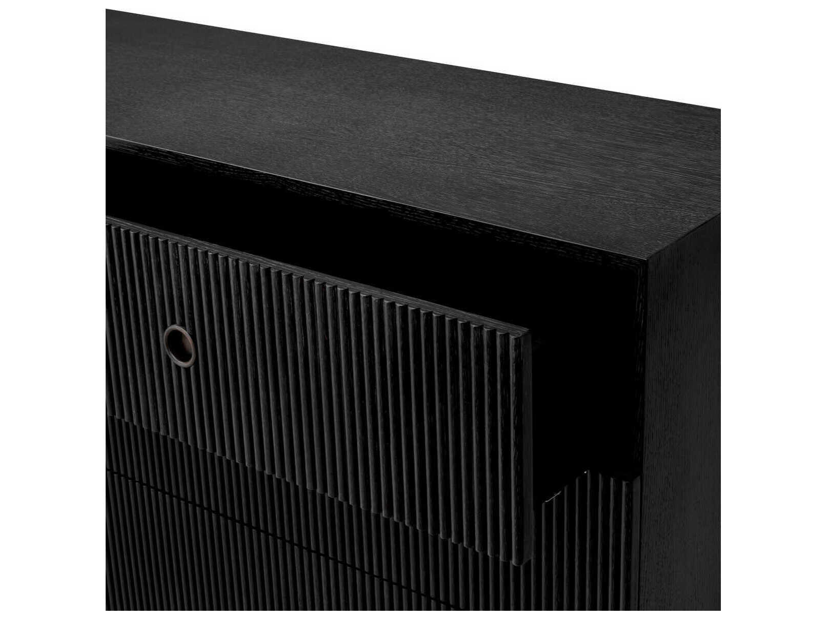 Eichholtz Chest Dimitrios Charcoal Grey Oak Veneer Drawer