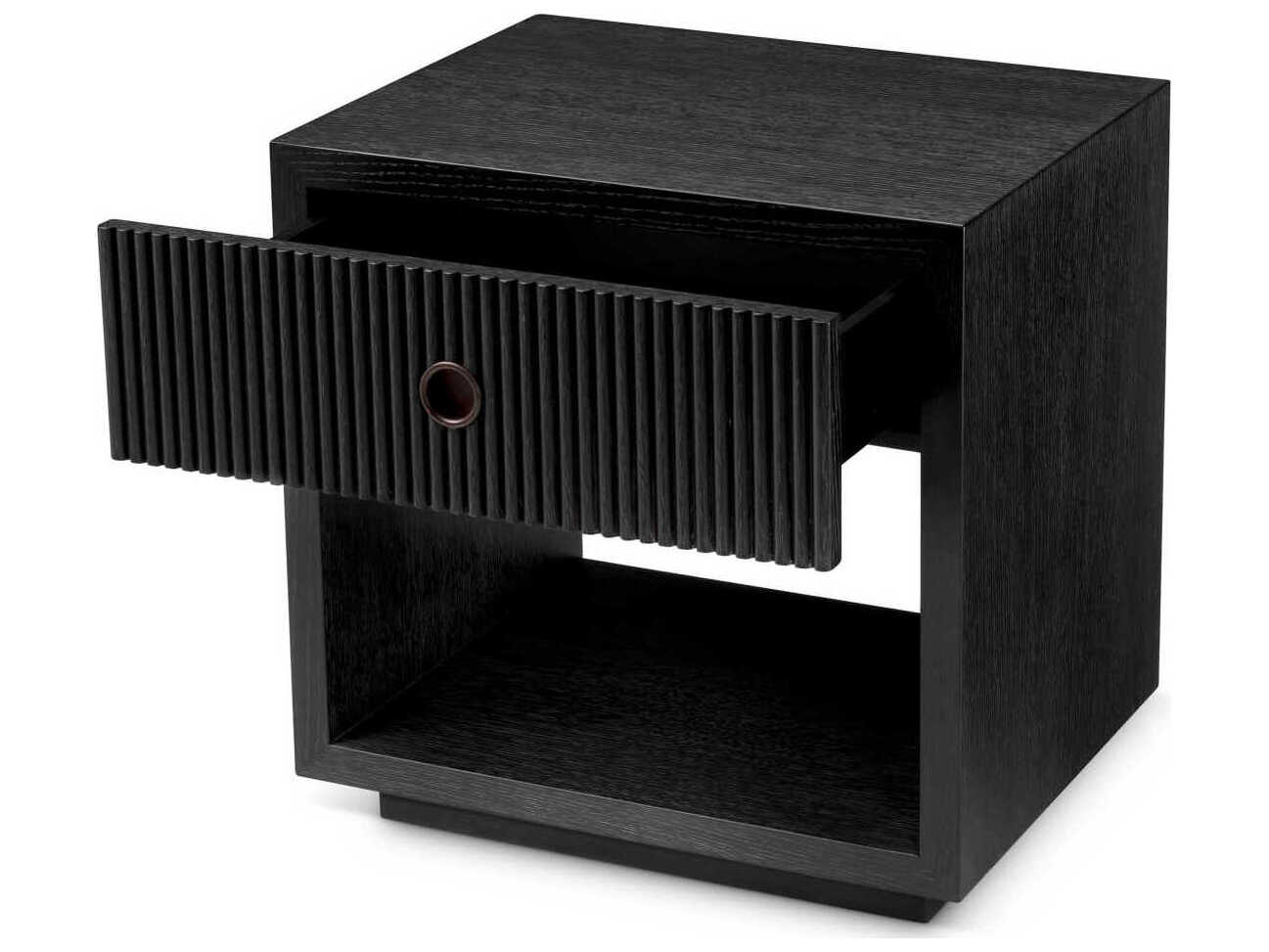 Eichholtz Dimitrios Charcoal Grey Oak Veneer Nightstand