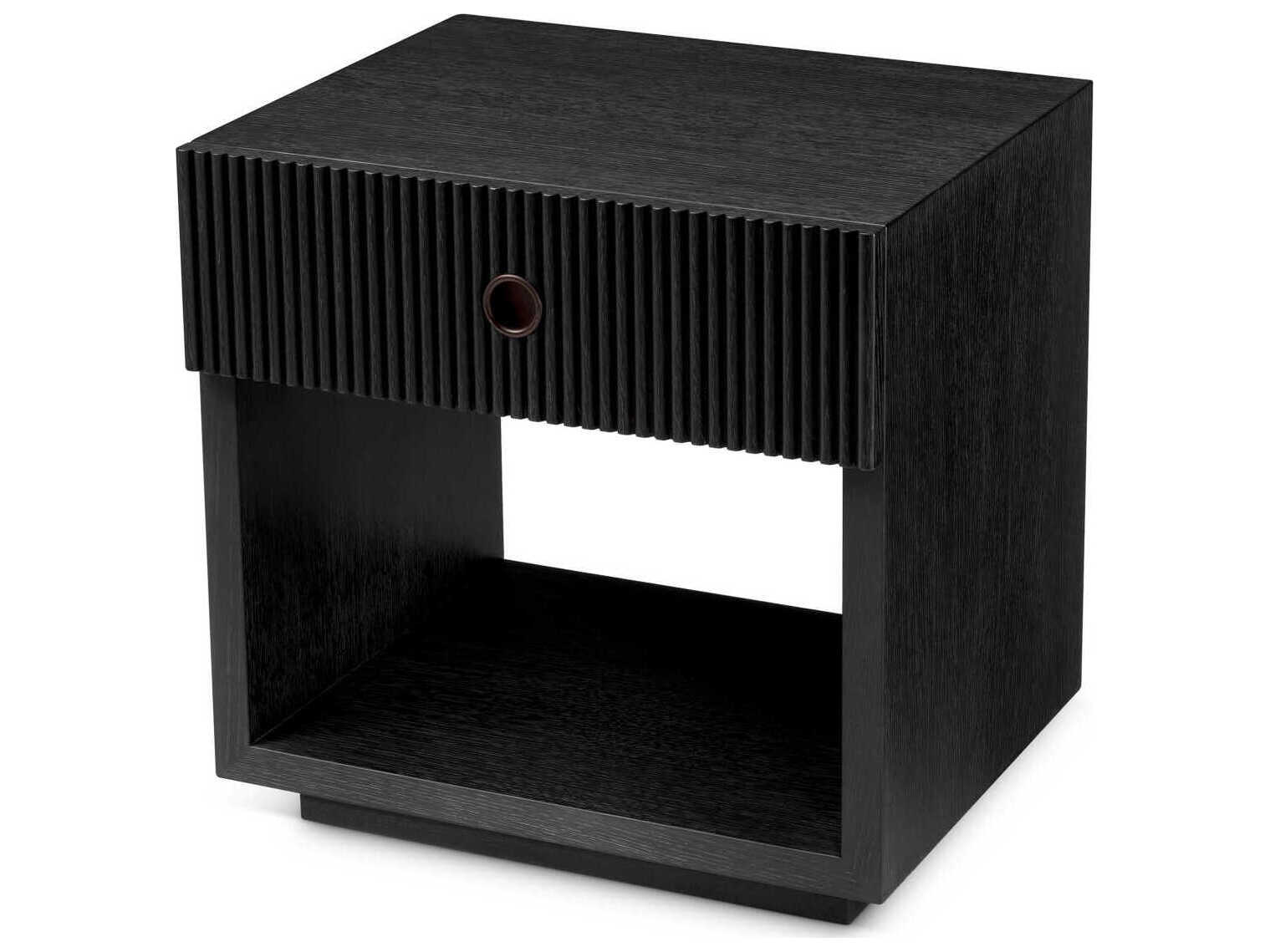 Eichholtz Dimitrios Charcoal Grey Oak Veneer Nightstand