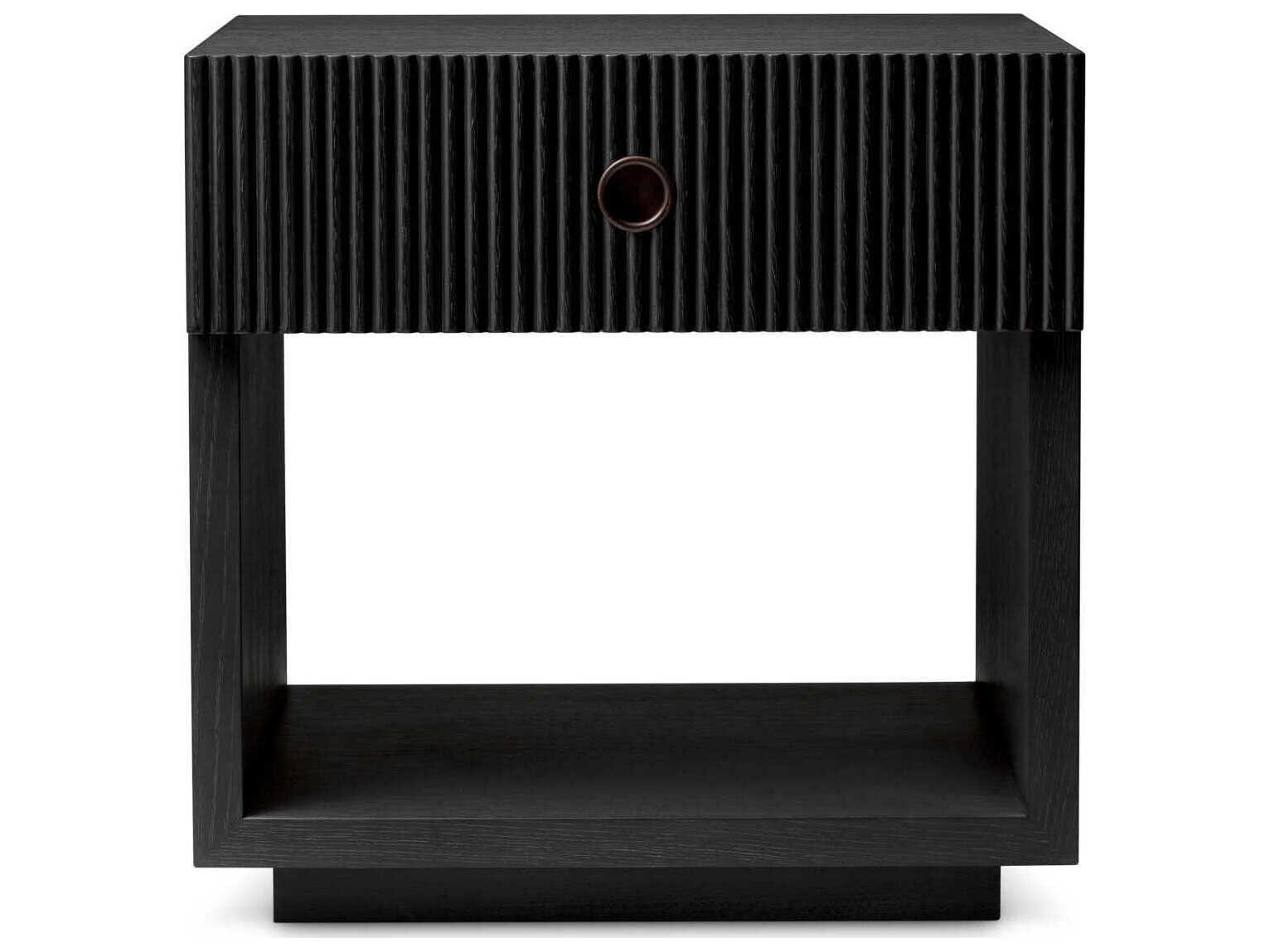 Eichholtz Dimitrios Charcoal Grey Oak Veneer Nightstand