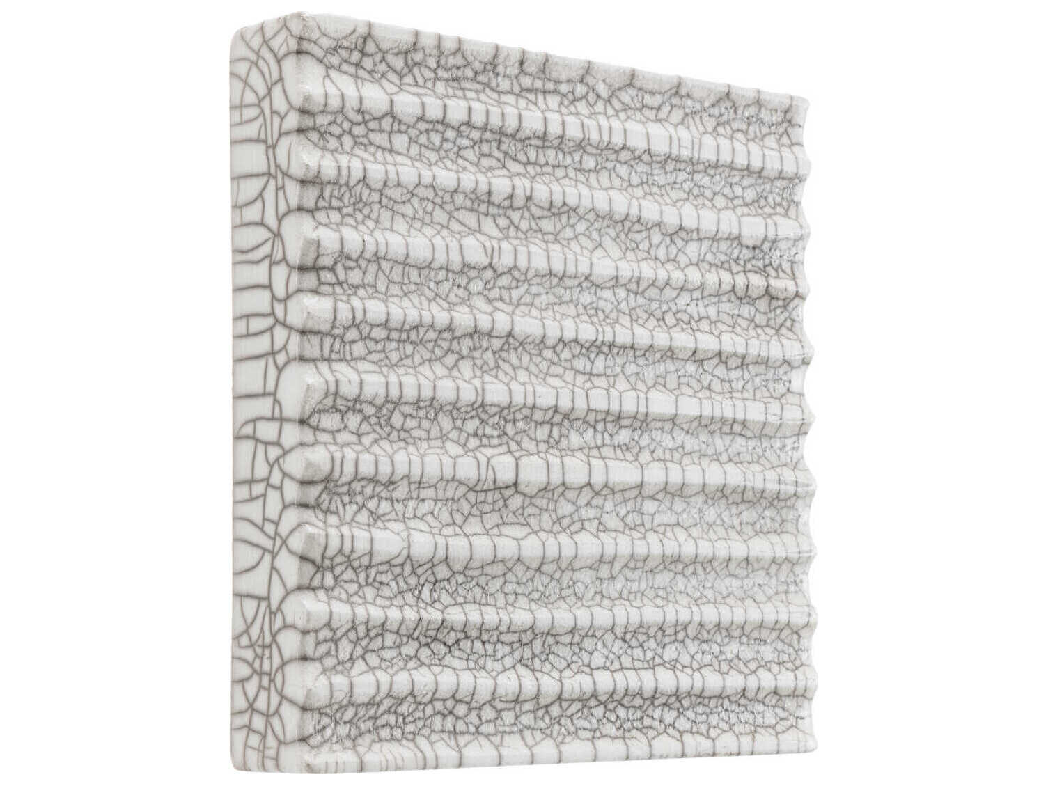 Eichholtz Division Straight Raku Ceramic Crackled White Wall Decoration