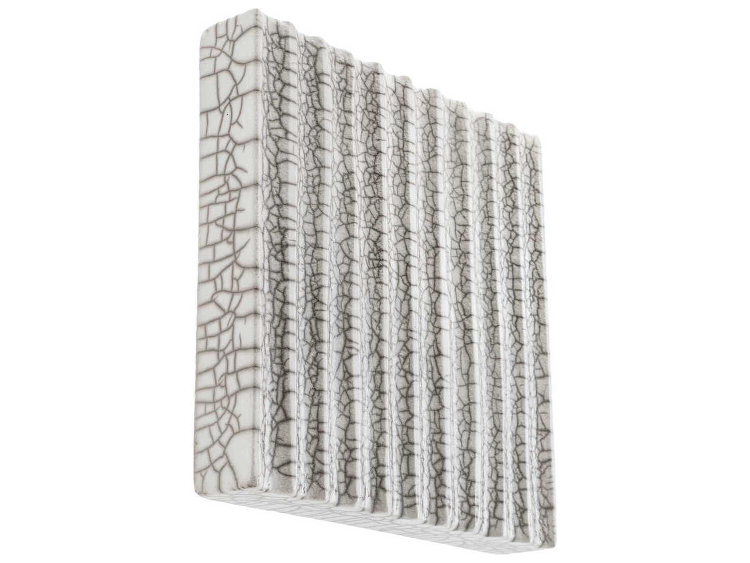 Eichholtz Division Straight Raku Ceramic Crackled White Wall Decoration