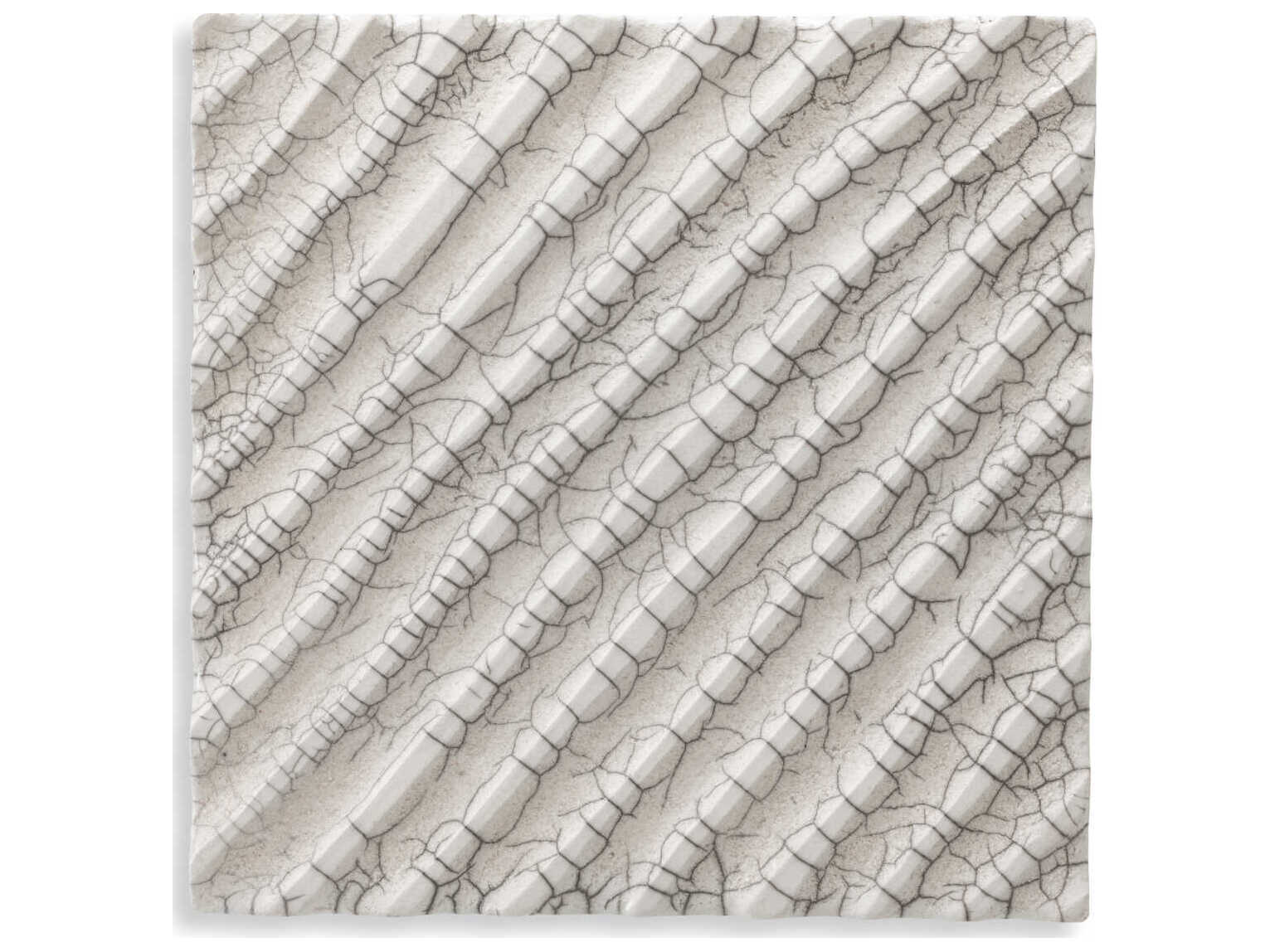 Eichholtz Division Diagonal Raku Ceramic Crackled White Wall Decoration