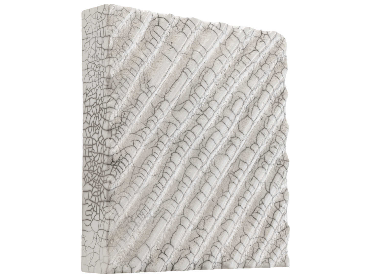 Eichholtz Division Diagonal Raku Ceramic Crackled White Wall Decoration
