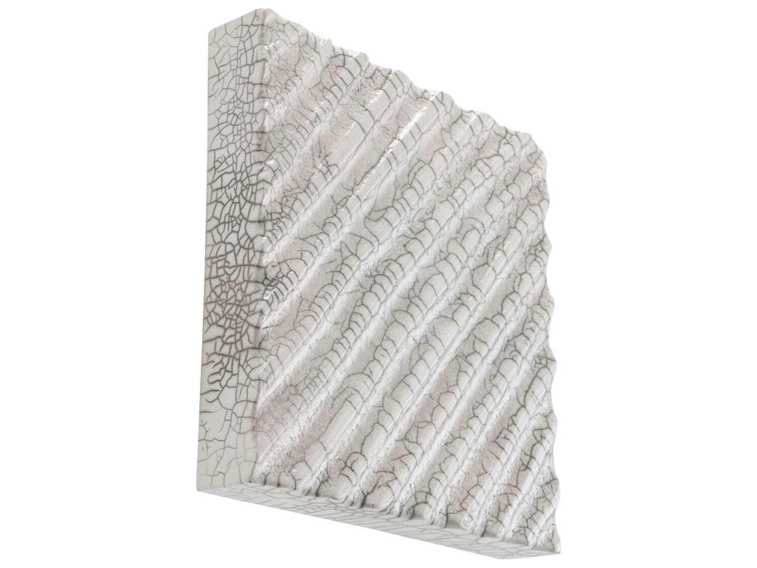 Eichholtz Division Diagonal Raku Ceramic Crackled White Wall Decoration