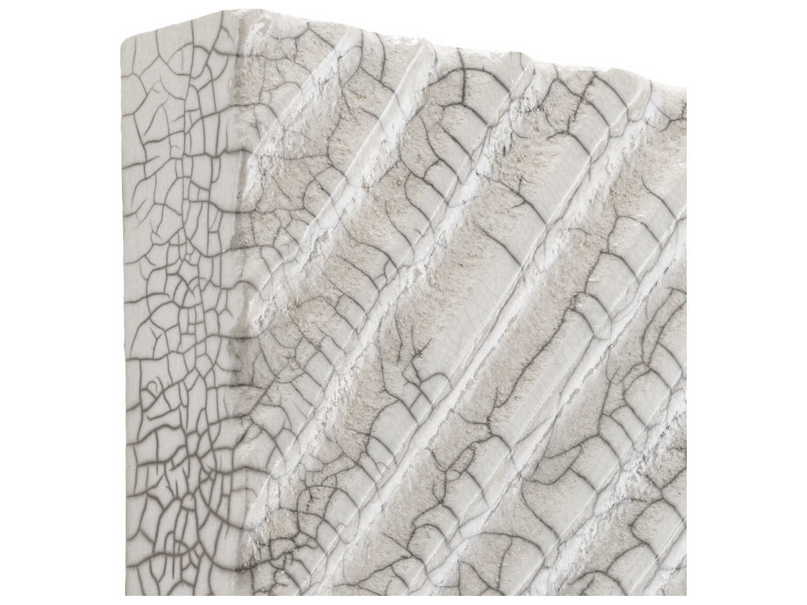 Eichholtz Division Diagonal Raku Ceramic Crackled White Wall Decoration