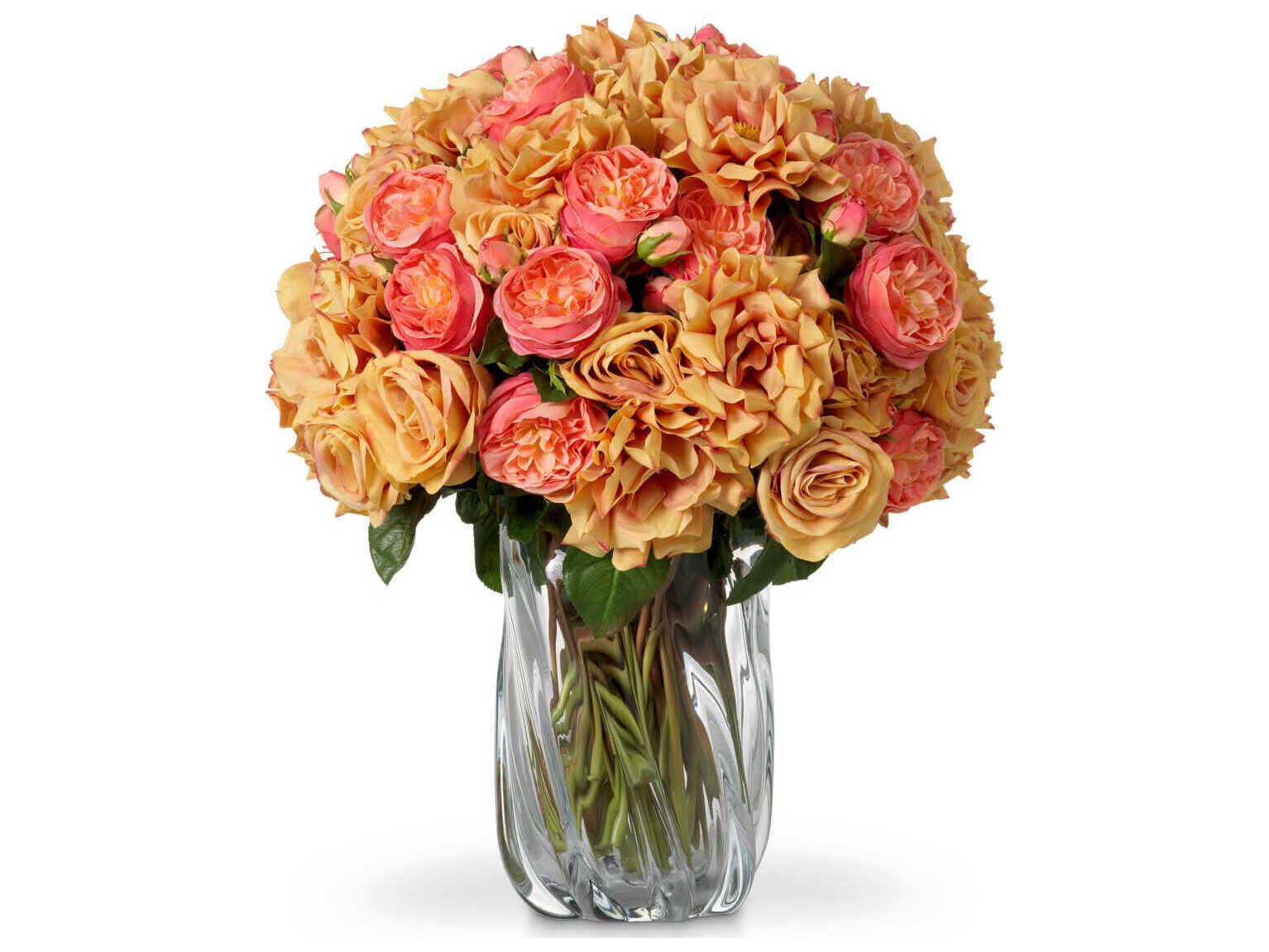 Eichholtz Roses Of Real Touch Three Tone Peach Pcs/3 Varieties Bouquet