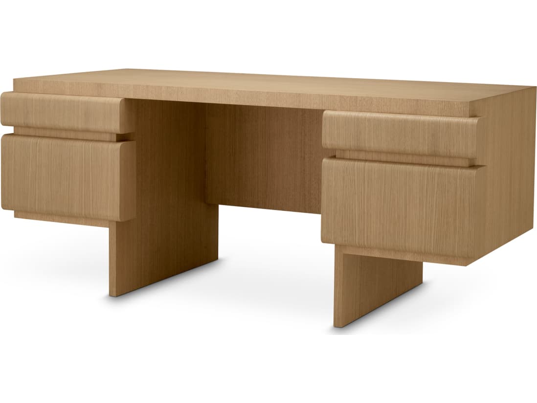 Eichholtz Natural Oak Veneer Wood Writing Desk