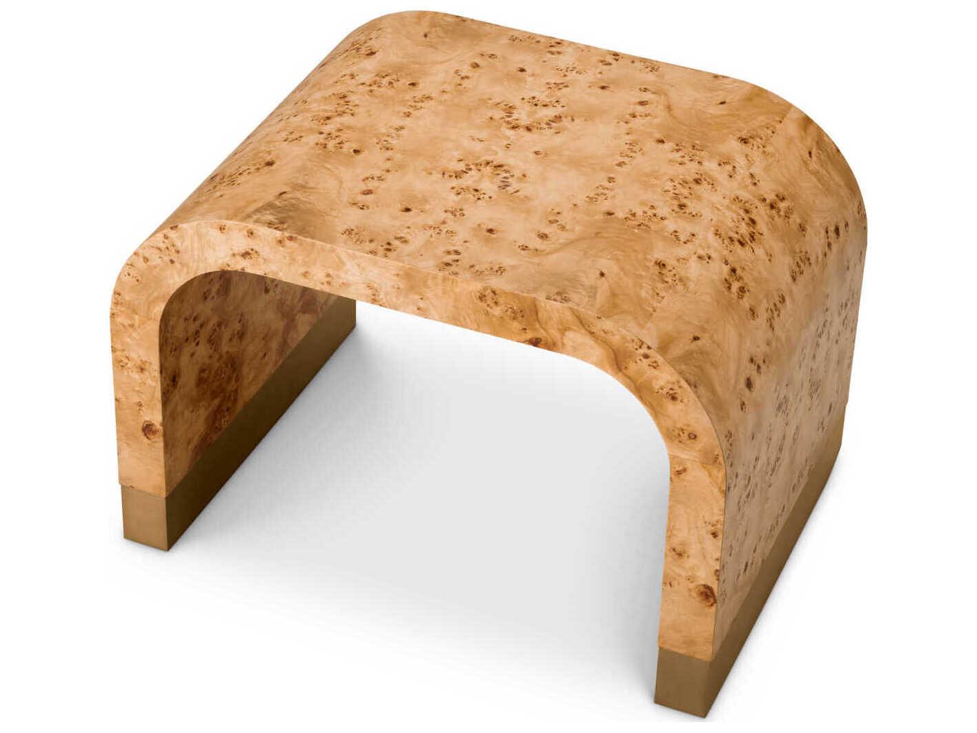 Eichholtz Quinton Light Brown Mappa Burl Veneer Side Table