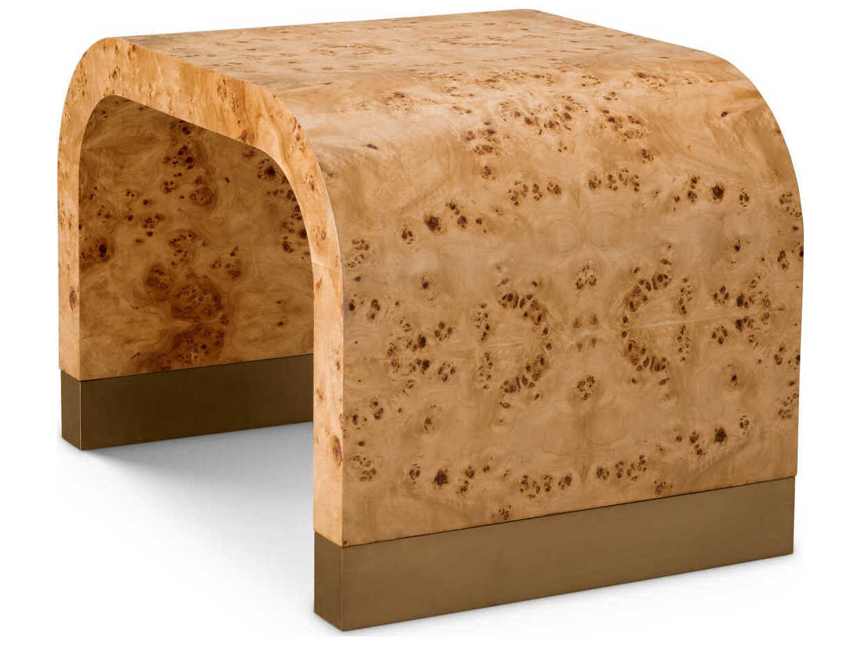 Eichholtz Quinton Light Brown Mappa Burl Veneer Side Table